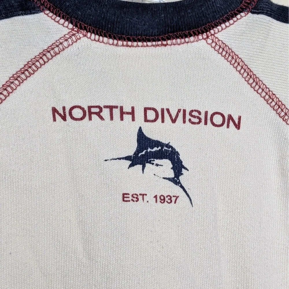 Vintage Gymboree Ahab Fishing Co Fish Henley Rugby 2003 Y2K Shirt Toddler Size 3